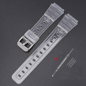 Ремінець для Casio G-Shock F-84/94/105, F-91W, AE1300 Jelly Transparent Silver 1051-0927 фото