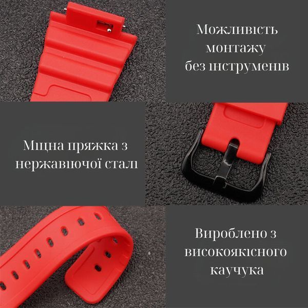 Ремінець + безель (рант) для Casio G-Shock GA-2100 Red SI 1051-0814 фото