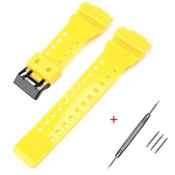 Ремінець для Casio G-Shock GA-100/110/120 Yellow-Glossy BK 1051-1187 фото